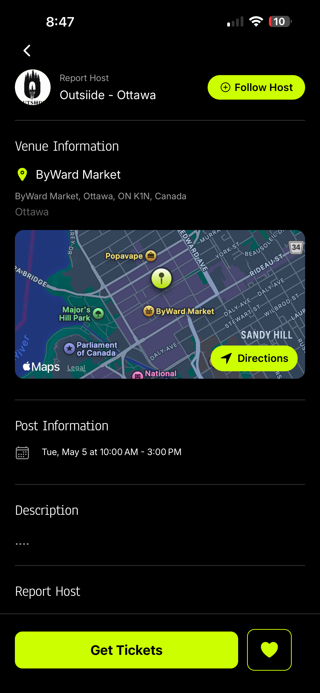 OUTSIIDE app event details