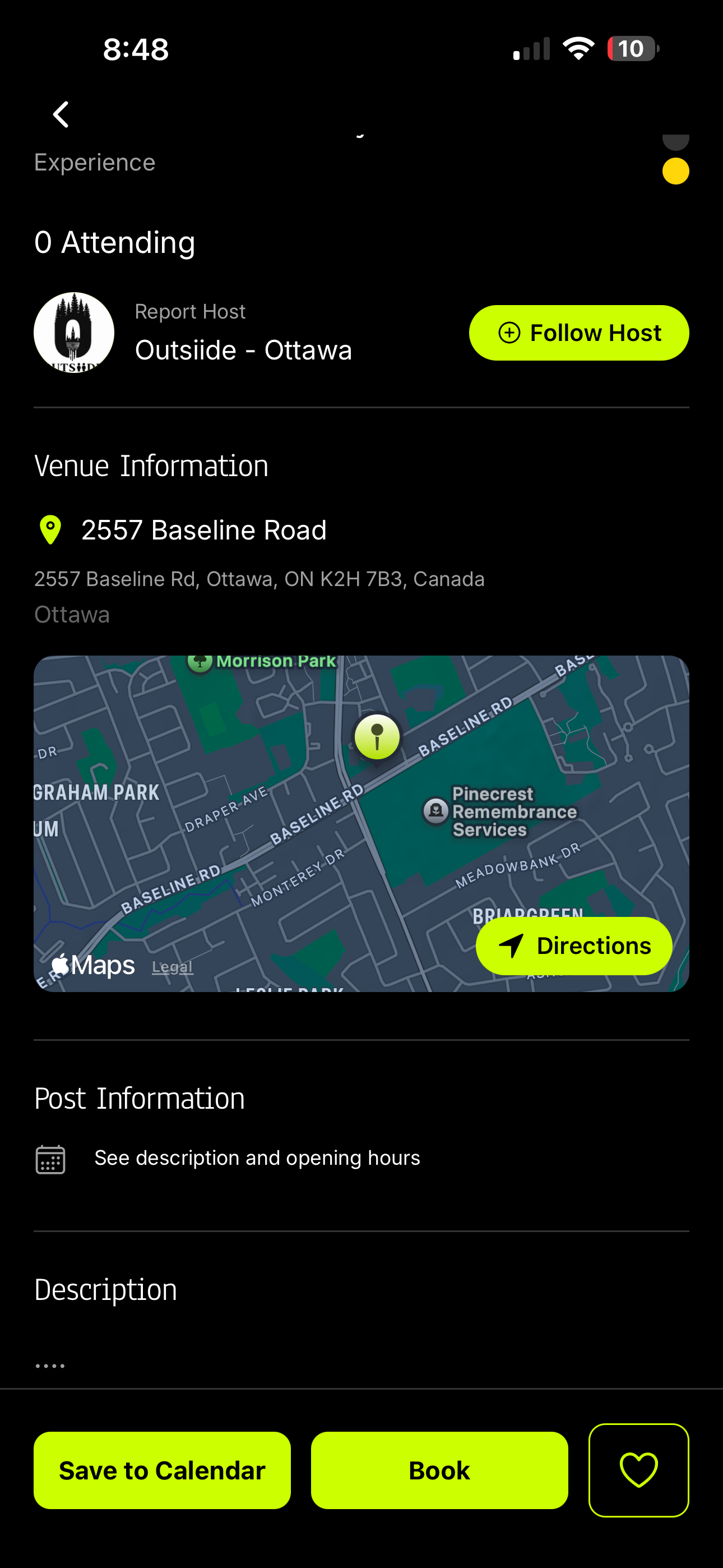OUTSIIDE app discovery view